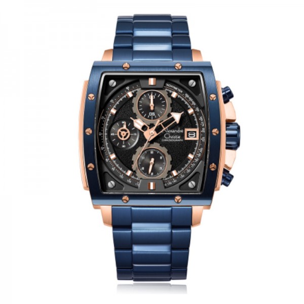 Alexandre Christie AC 6376 Rosegold Blue Man MCBURBA